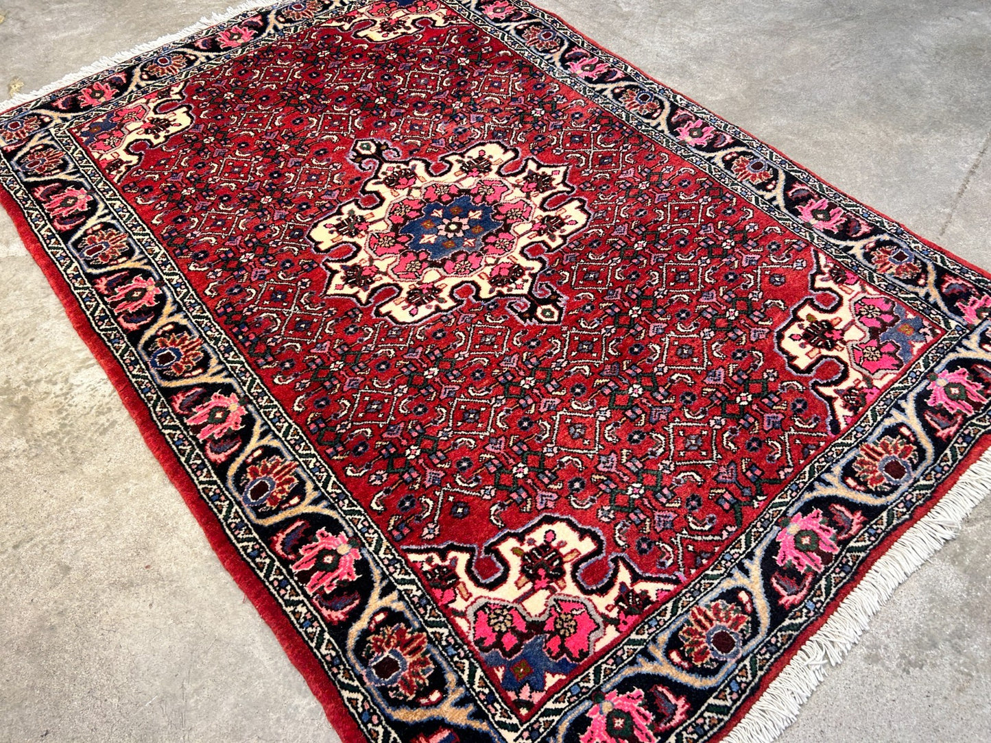 3'7"x5'3" Hand-Knotted 100% Wool Pile Persiane Tribal Bijare Rug