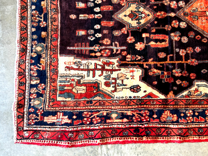 5'7" x 10'9" Hand-Knotted 100% Wool Pile Nahavande Area Rug - Carpet