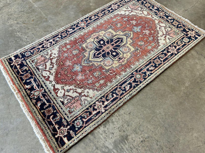 3'x5' Hand-Knotted 100% Wool Pile IndoSerapi Rug