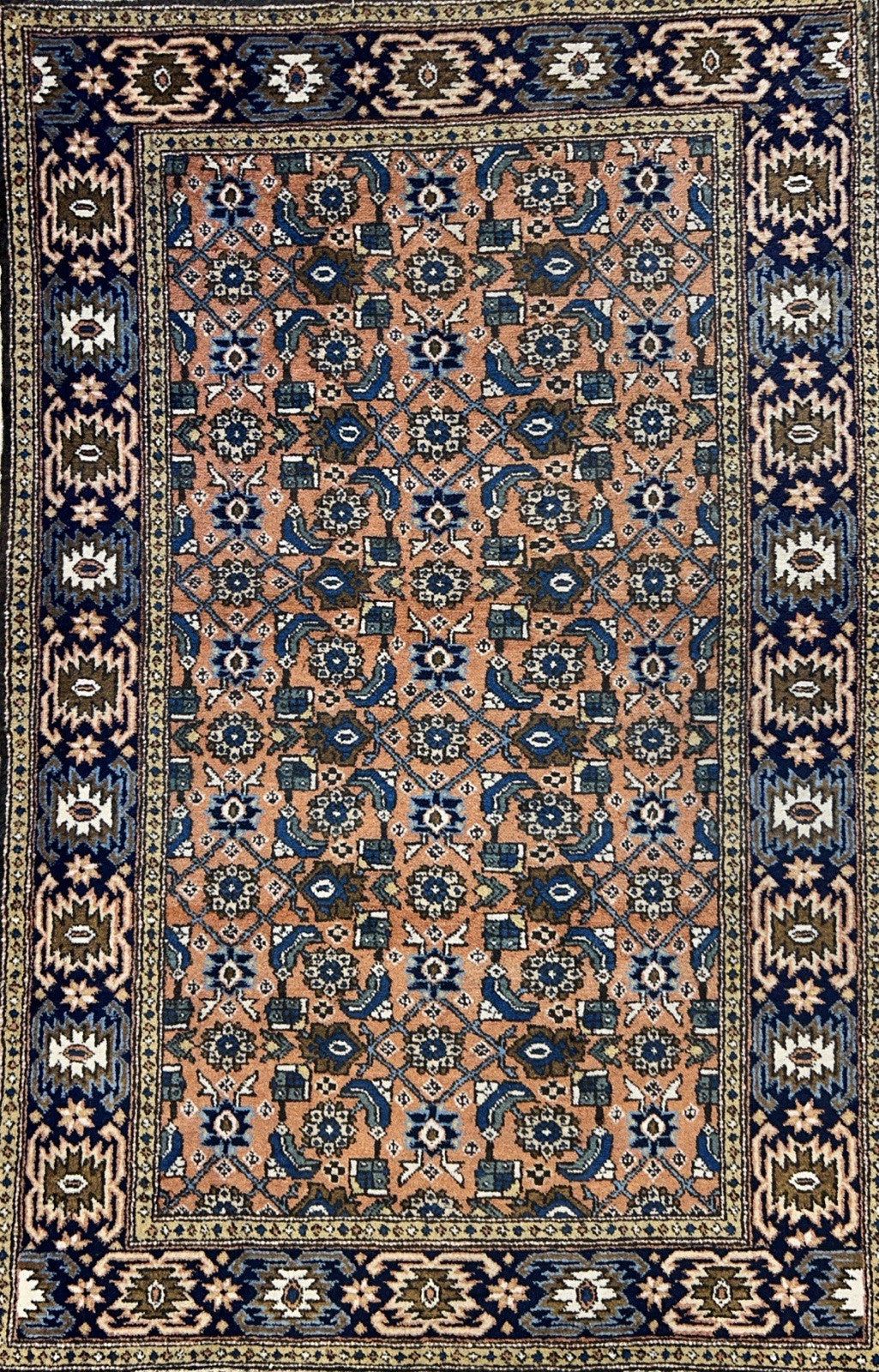 3’4”x5’2” Vintage Hand-Knotted 100% Wool Pile Bidjar Area Rug - Carpet