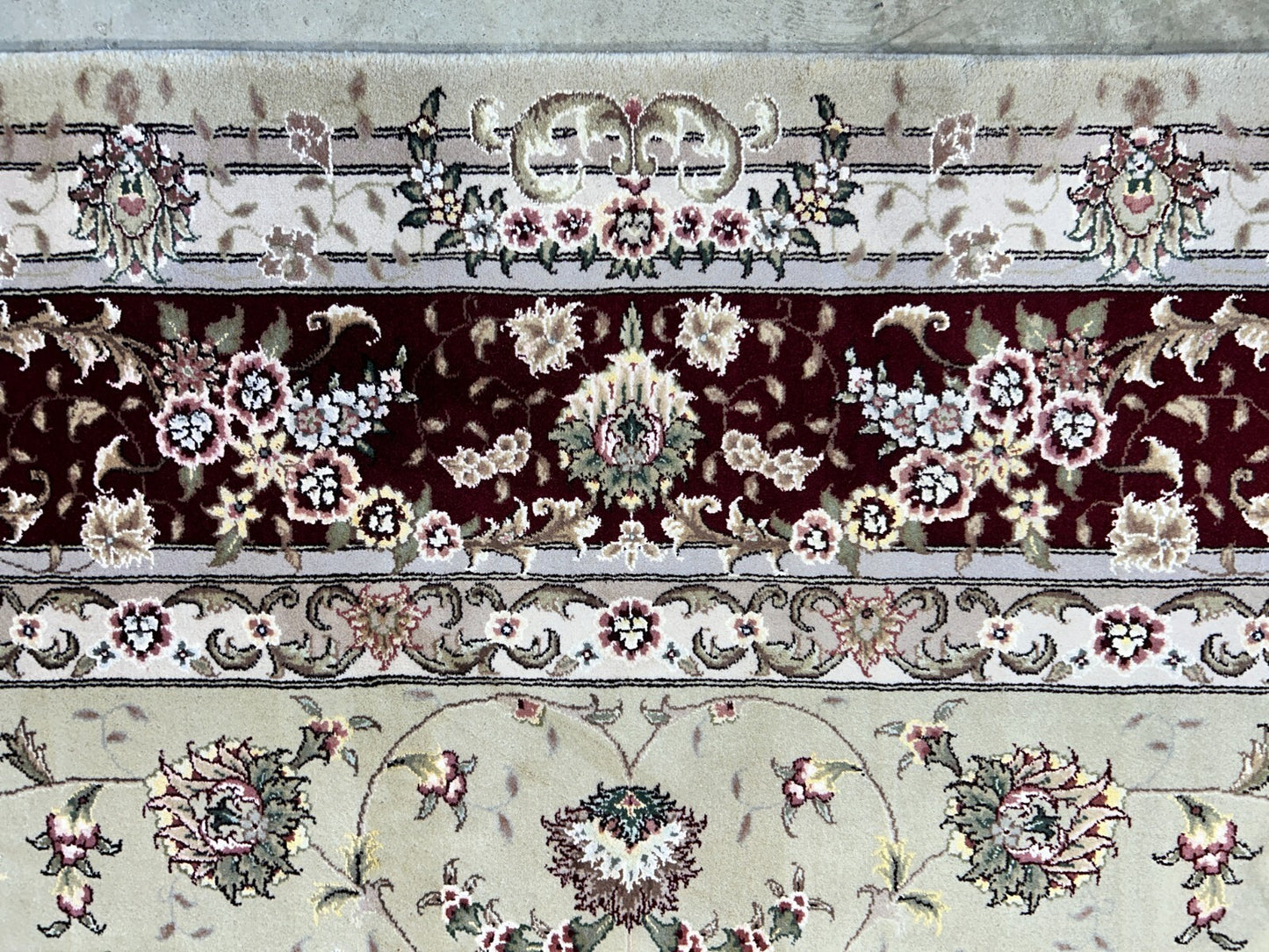 9'x12' Hand-Knotted Wool & Silk Pile Sinopersian Carpet - Area Rug