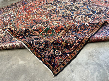 8'6"x11'6" Hand-Knotted 100% Wool Pile Herize Rug