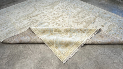 8'x10' Hand-Knotted 100% Lamb Wool Oushak Carpet - Area Rug