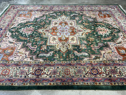 9'x12' Hand-Knotted 100% Wool Pile Herize Rug