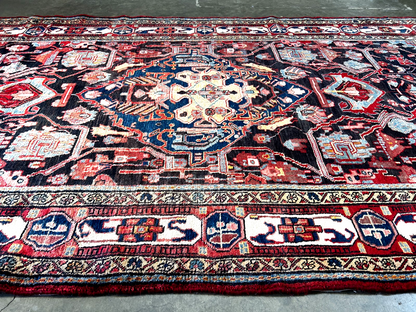 5'2" x 9'2" Hand-Knotted 100% Wool Pile Hamadane Area Rug - Carpet