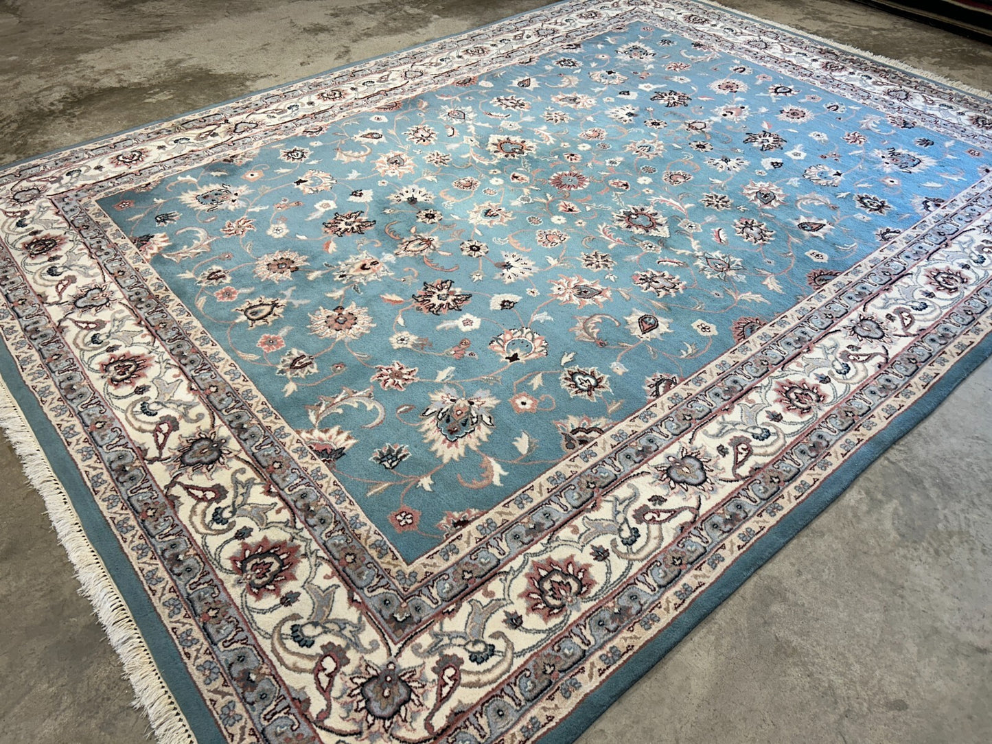 9'x12' Hand-Knotted 100% Wool Pile Kashane Design Carpet - Area Rug