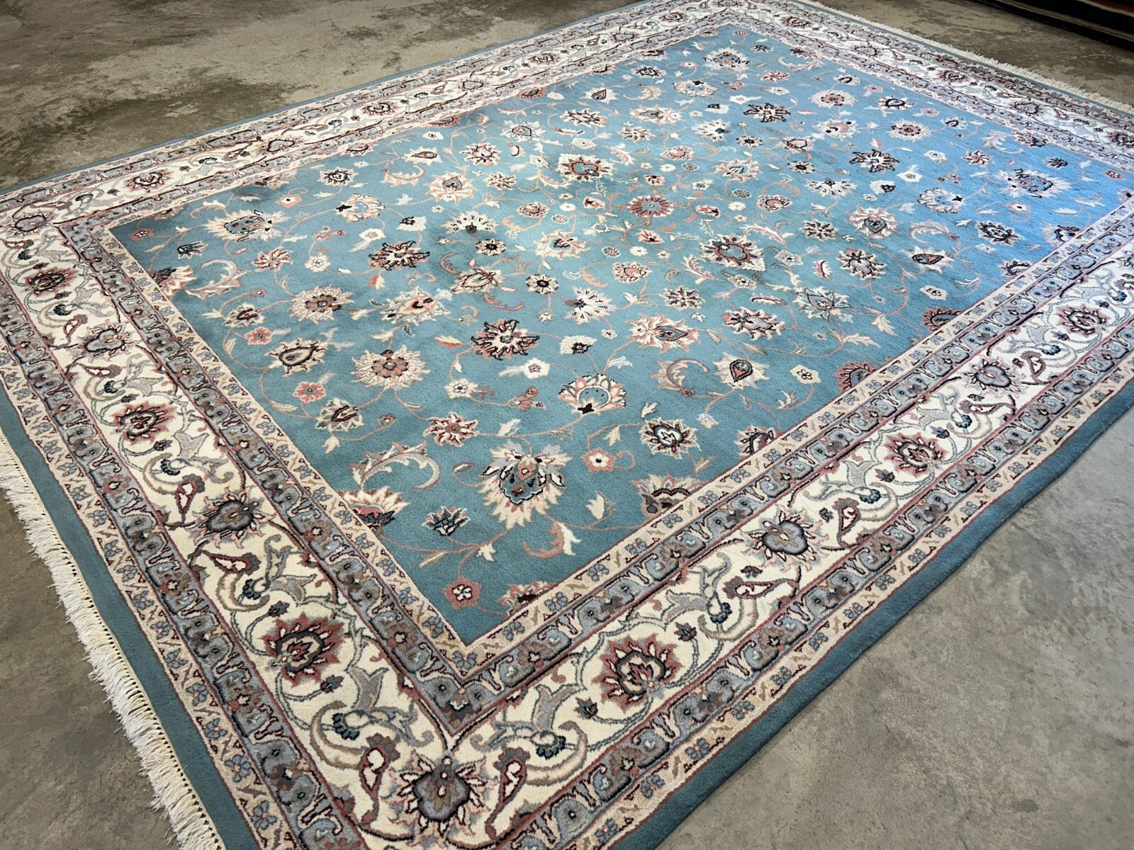 9'x12' Hand-Knotted 100% Wool Pile Kashane Design Carpet - Area Rug