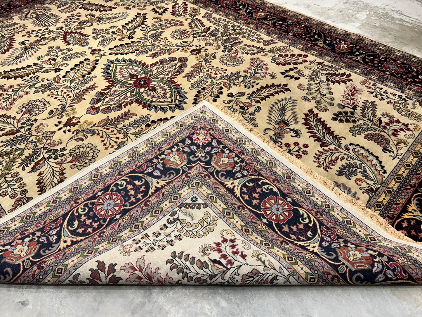 9'x12' Hand-Knotted 100% Lamb Wool Pile Sarouk Carpet - Area Rug