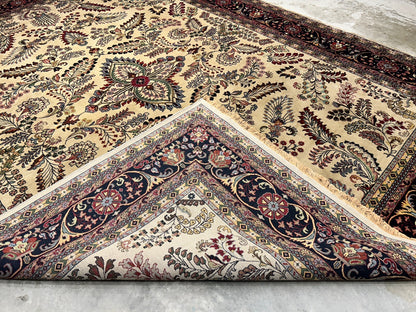 9'x12' Hand-Knotted 100% Lamb Wool Pile Sarouk Carpet - Area Rug