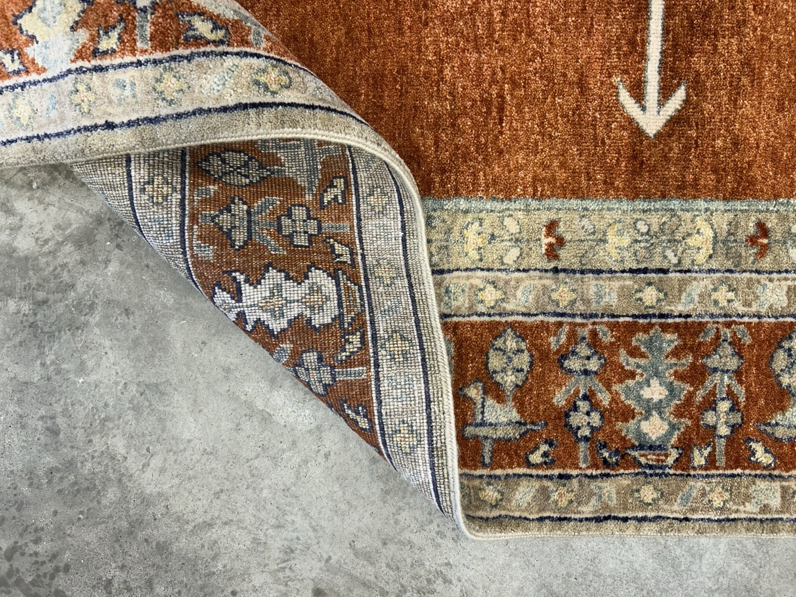 7’10”x9’11” Hand-Knotted 100% Wool Pile Indoserapi Area Rug - Carpet