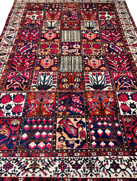 7'1"x10'1" Hand-Knotted 100% Lamb Wool Bakhtiarie Carpet - Area Rug