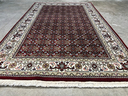 3'2"x5' Hand-Knotted Wool & Silk Tabrize Mahi Rug - Area Carpet