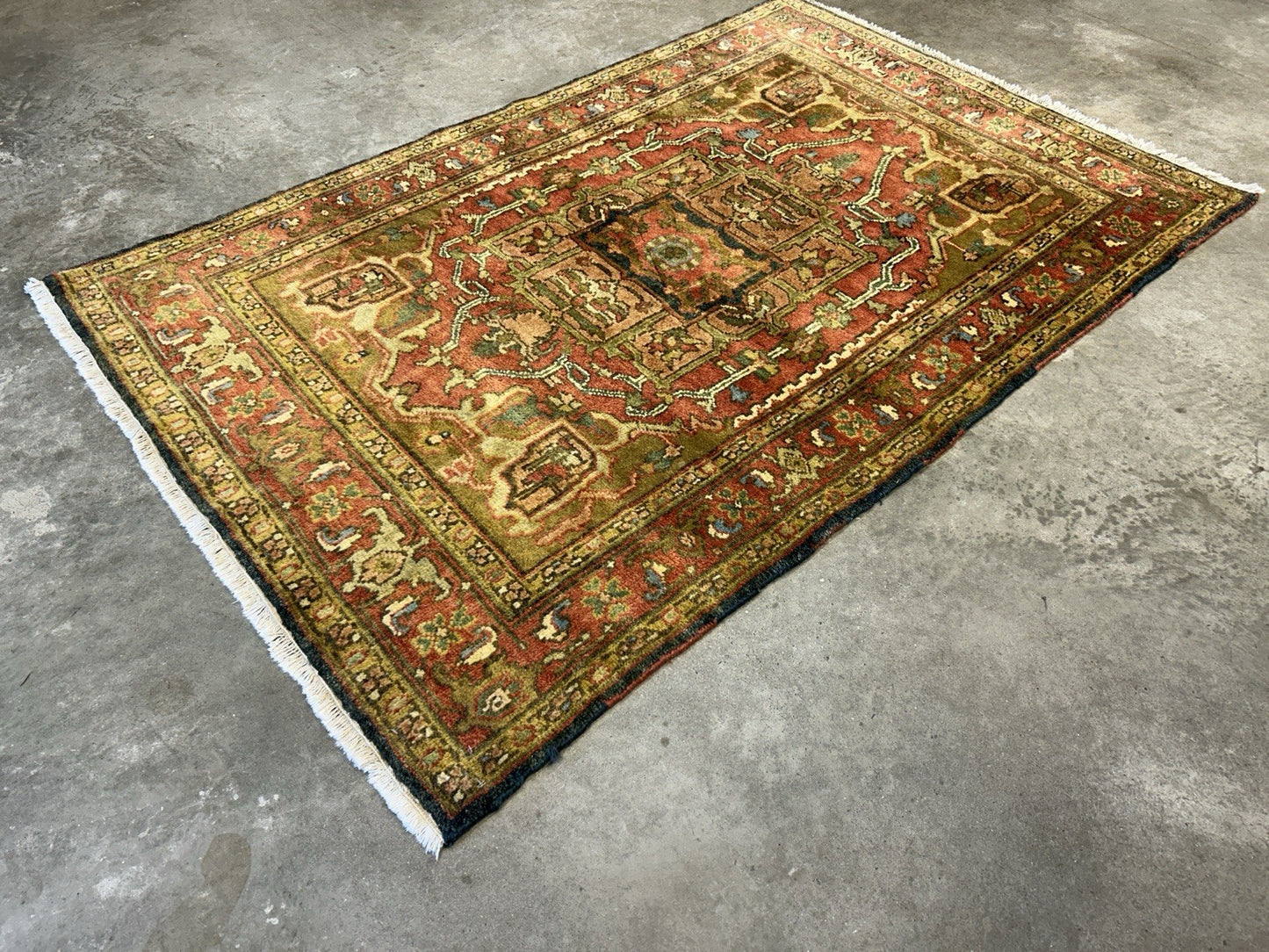 4’1”x6’1” Hand-Knotted 100% Wool Indoserapi Area Rug - Carpet