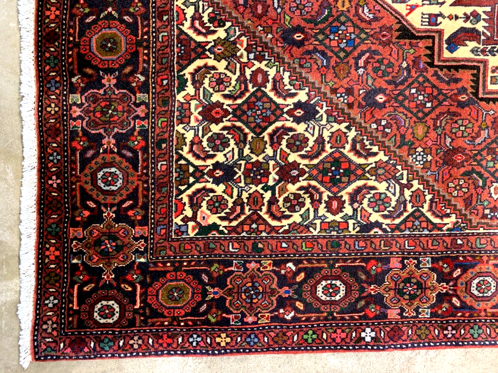4'2"x6'6" Hand-Knotted 100% Wool Pile Bijare Gholtoghe Carpet - Area Rug