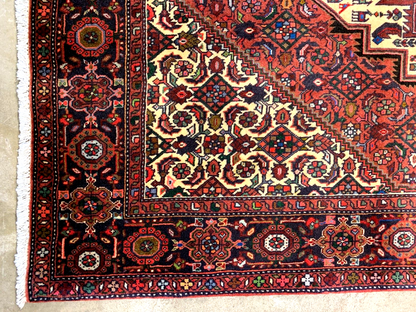 4'2"x6'6" Hand-Knotted 100% Wool Pile Bijare Gholtoghe Carpet - Area Rug