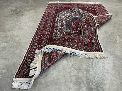 3'10"x5'10" Hand-Knotted 100% Wool Pile Indobijar Area Rug - Carpet