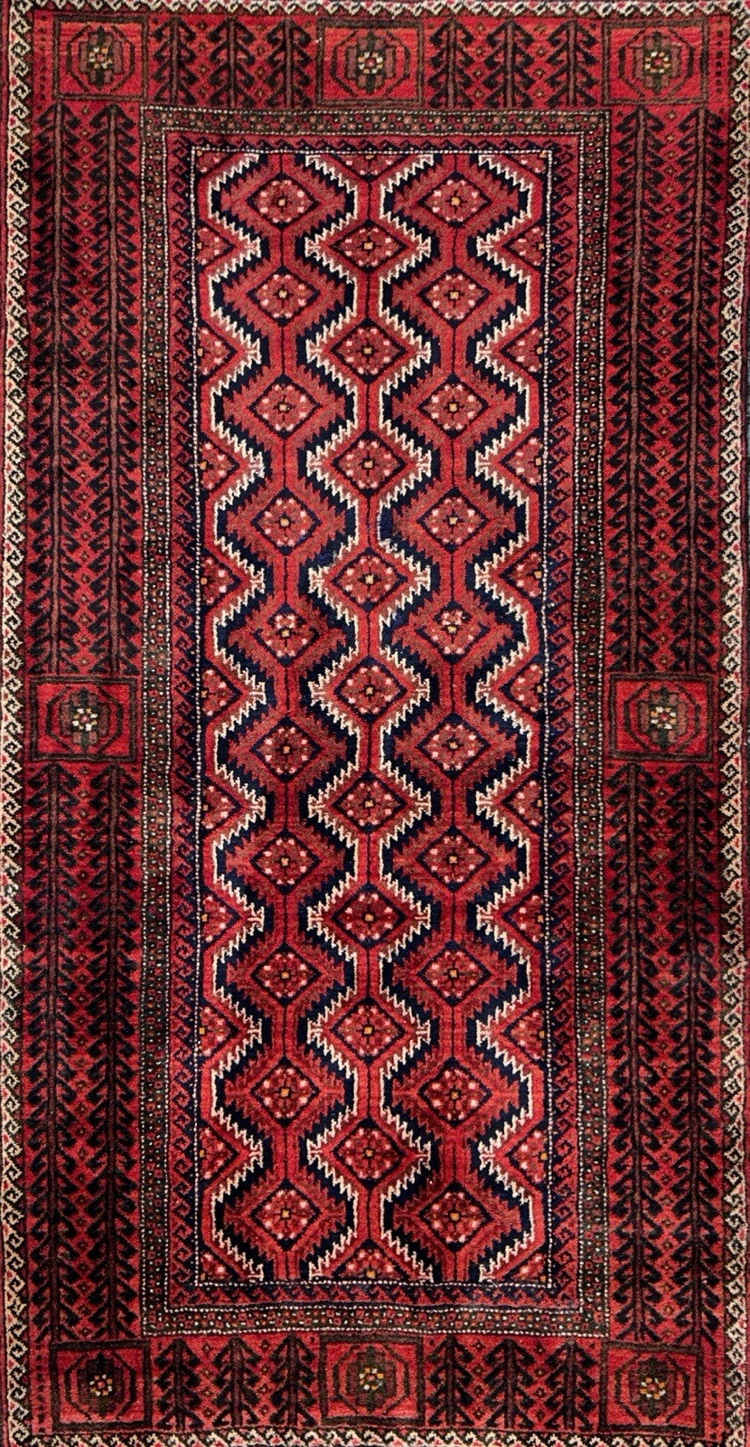 3’3”x6’2” Hand-Knotted 100% Wool Balouchi Area Rug - Carpet