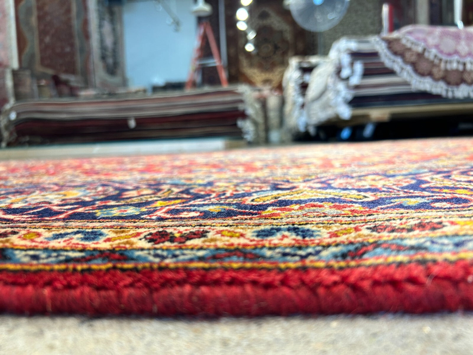 6'4"x9'11" Hand-Knotted 100% Wool Pile Kashanne Carpet - Area Rug