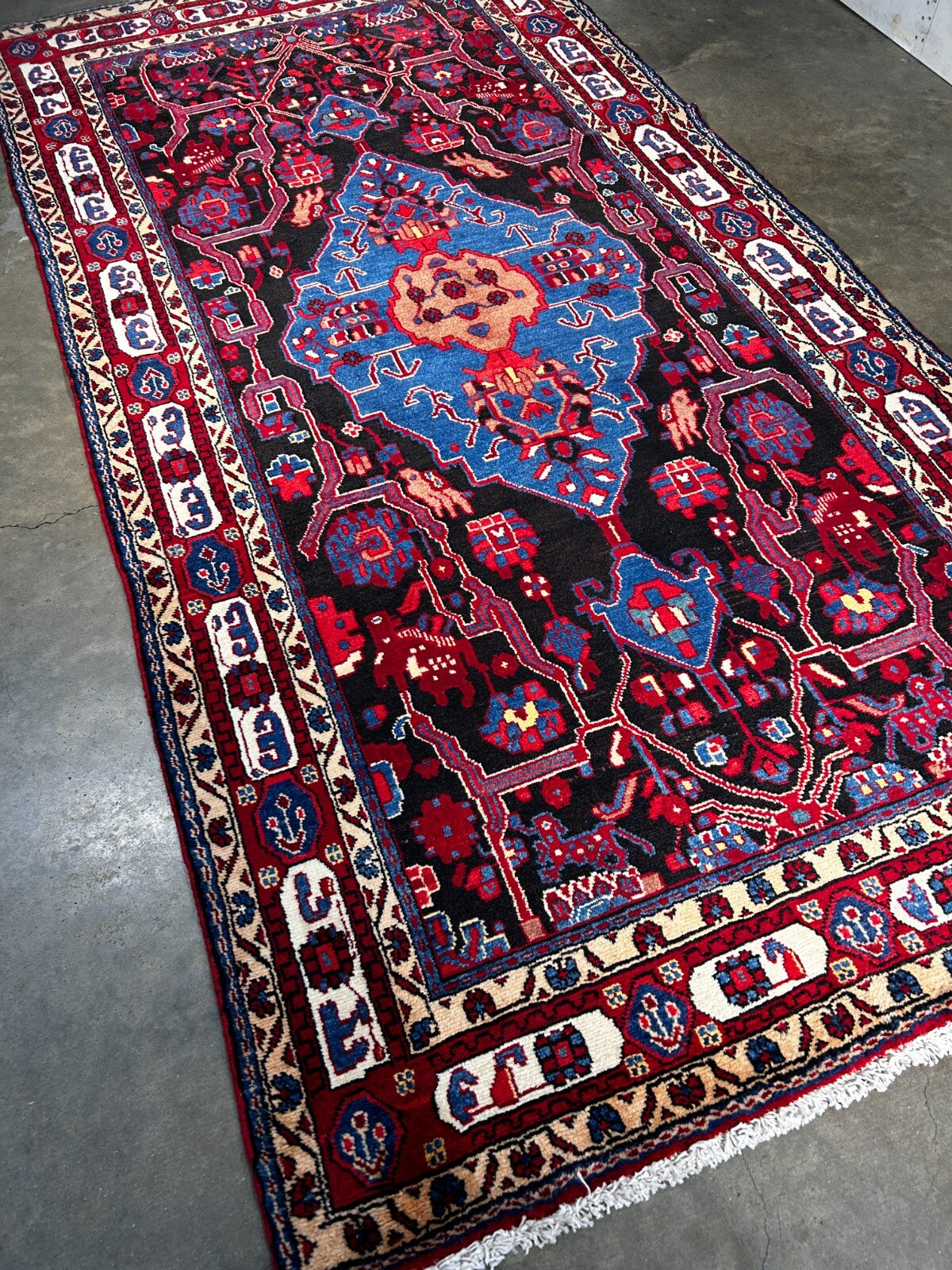 4'9" x 9'6" Hand-Knotted 100% Lamb Wool Pile Nahavande Area Rug - Carpet