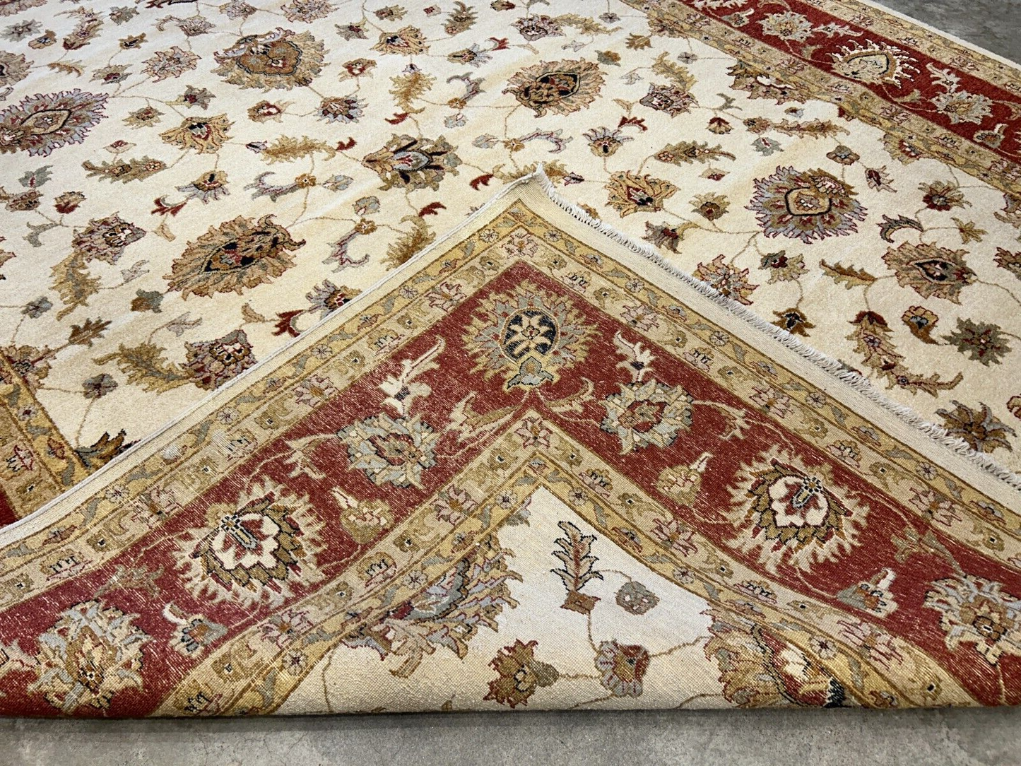 9'x12' Hand-Knotted 100% Wool Pile Kashane Design Carpet - Area Rug