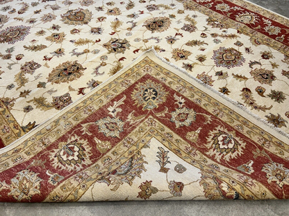9'x12' Hand-Knotted 100% Wool Pile Kashane Design Carpet - Area Rug