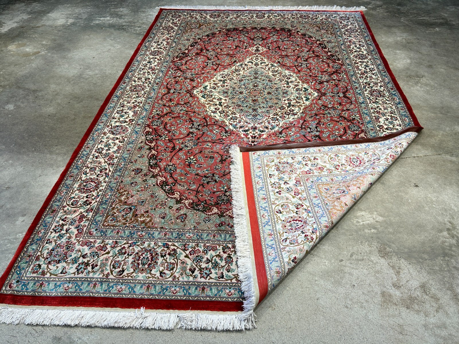 6'5"x9'5" Exquisite Hand-Knotted 100% Silk Qume Rug
