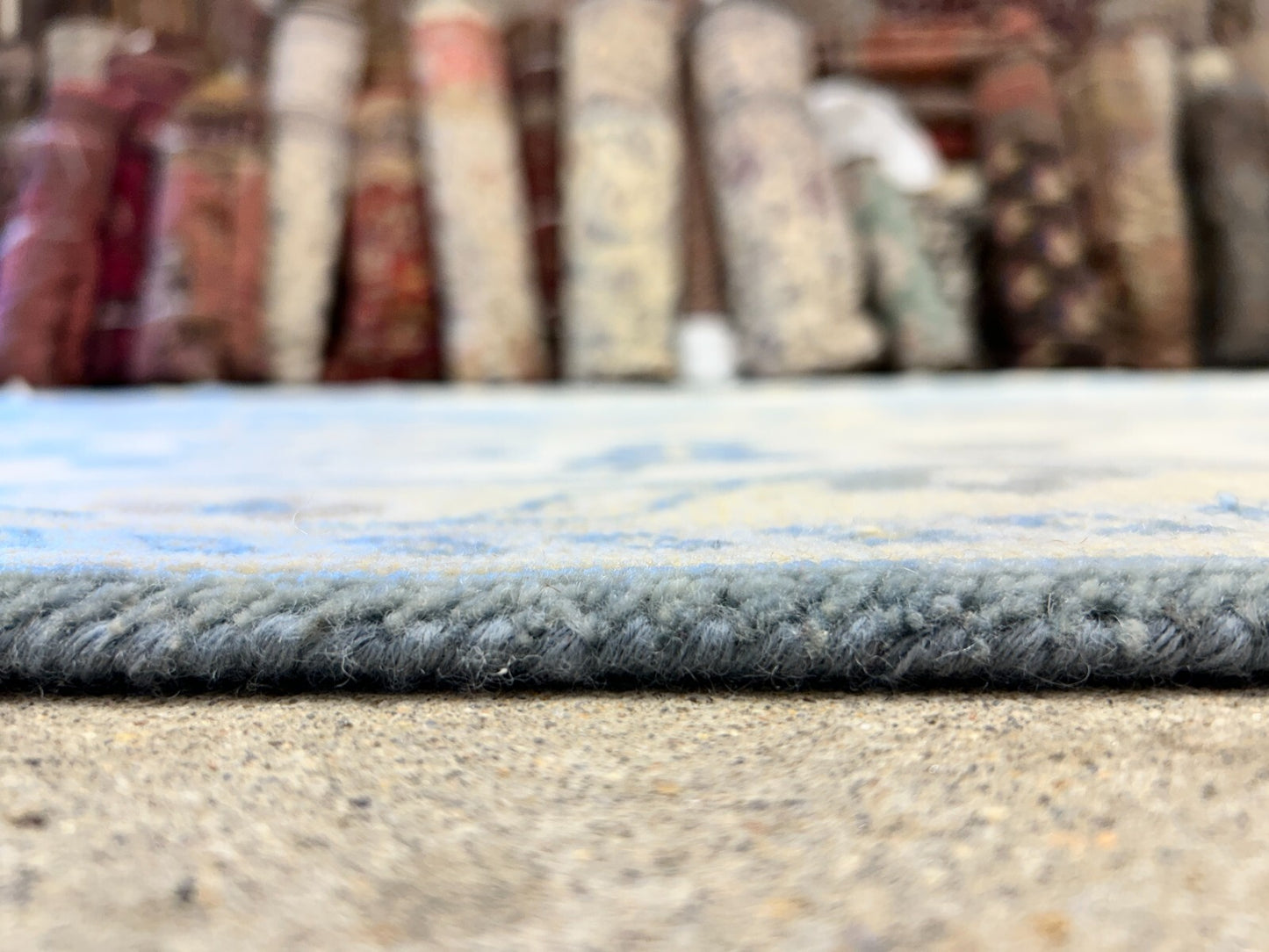 9'1"x12'2" Hand-Knotted 100% Wool Pile Oushak Rug