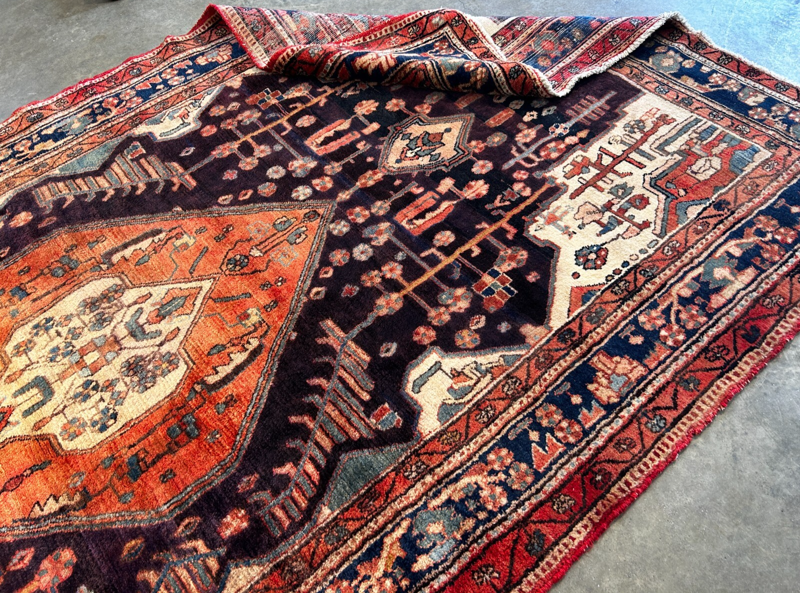 5'7" x 10'9" Hand-Knotted 100% Wool Pile Nahavande Area Rug - Carpet