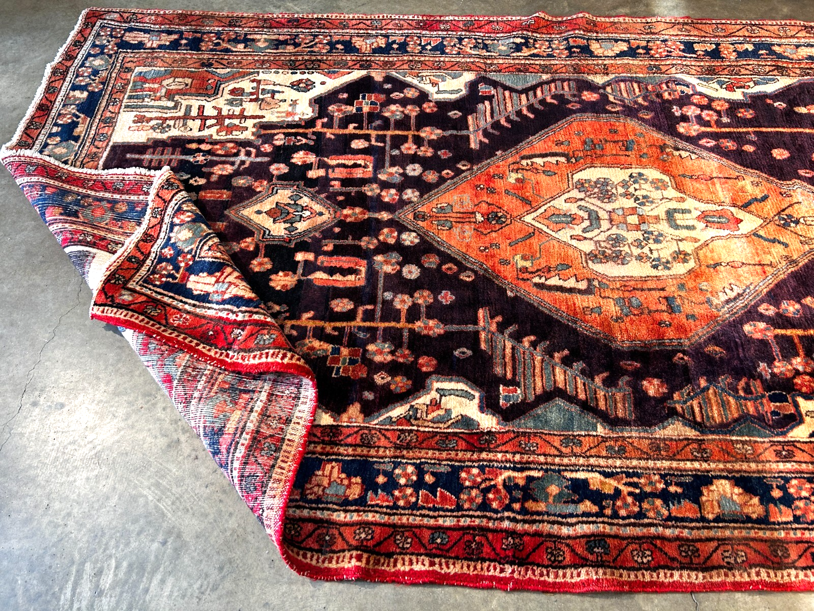5'7" x 10'9" Hand-Knotted 100% Wool Pile Nahavande Area Rug - Carpet