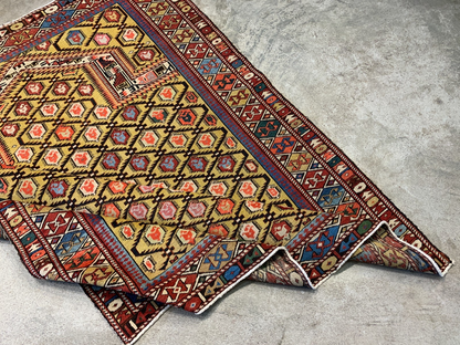 3'7"x4'6'' Collector Antique Russian Shiravan 100% Wool Area Rug