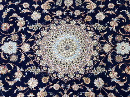 8'8"x11'9" Extra Fine Hand-Knotted Wool & Silk Isfahane Rug