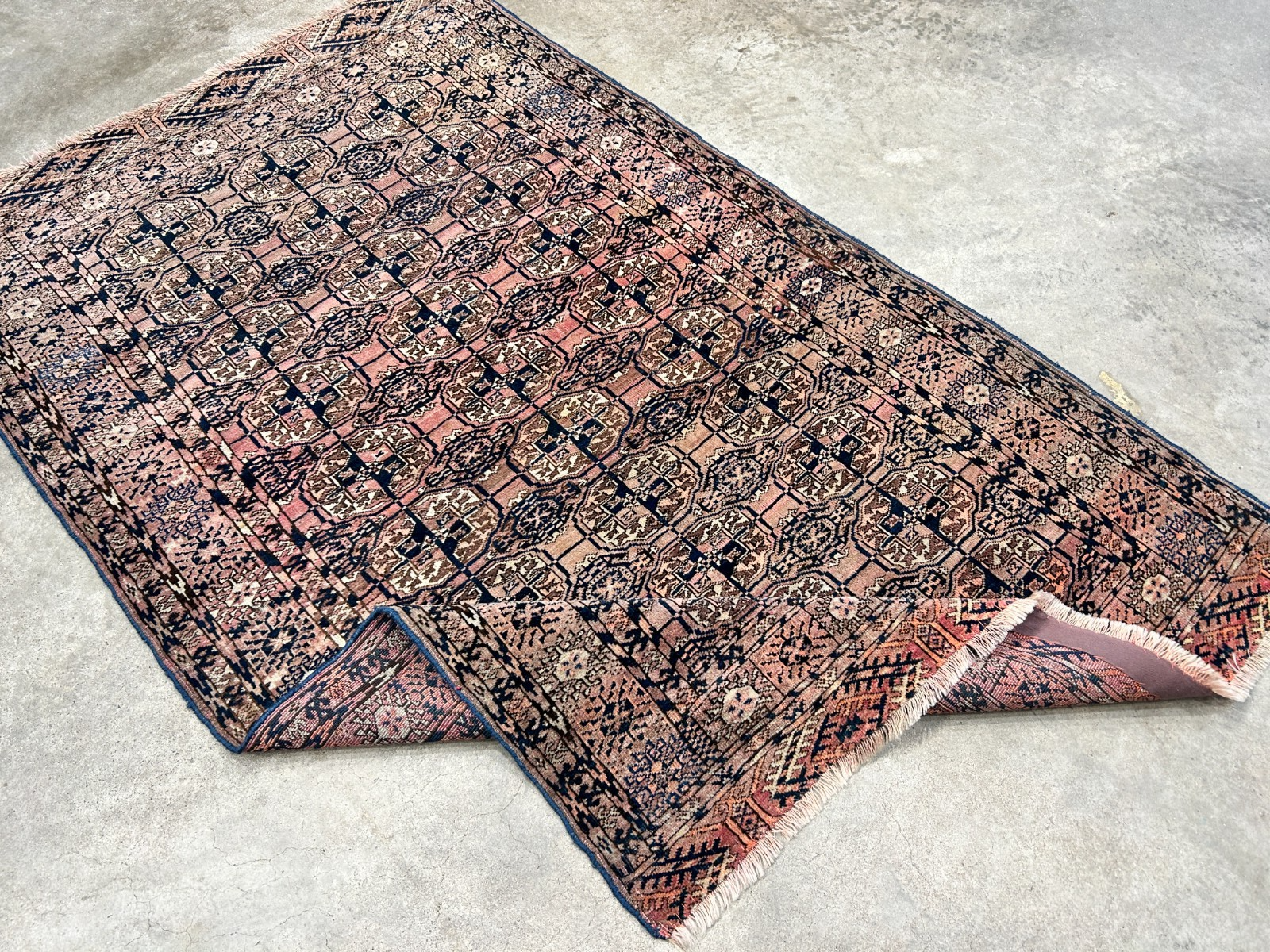 3'4"x5'3" Antique Hand-Knotted 100% Wool Pile Taky Bokhara Rug