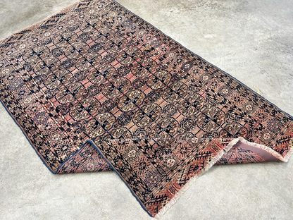 3'4"x5'3" Antique Hand-Knotted 100% Wool Pile Taky Bokhara Rug