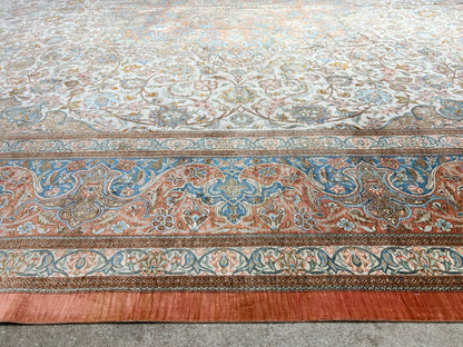 9'10"x13' Exquisite Signed Hand-Knotted 100% Silk Qume Rug