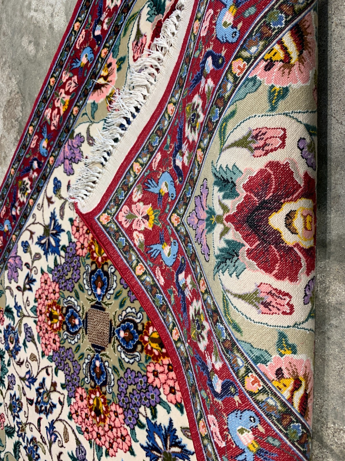 2'3"x3'6" Extra-Fine Hand-Knotted Wool & Silk Isfahane Rug