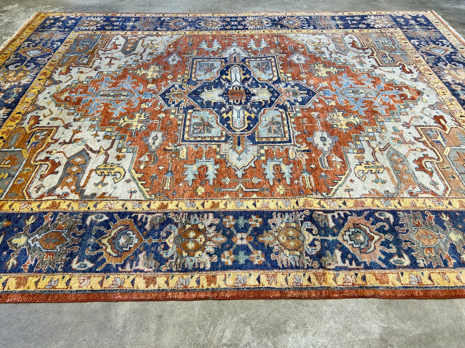 9'x12' Hand-Knotted 100% Lamb Wool  Serapie Design Carpet - Area Rug