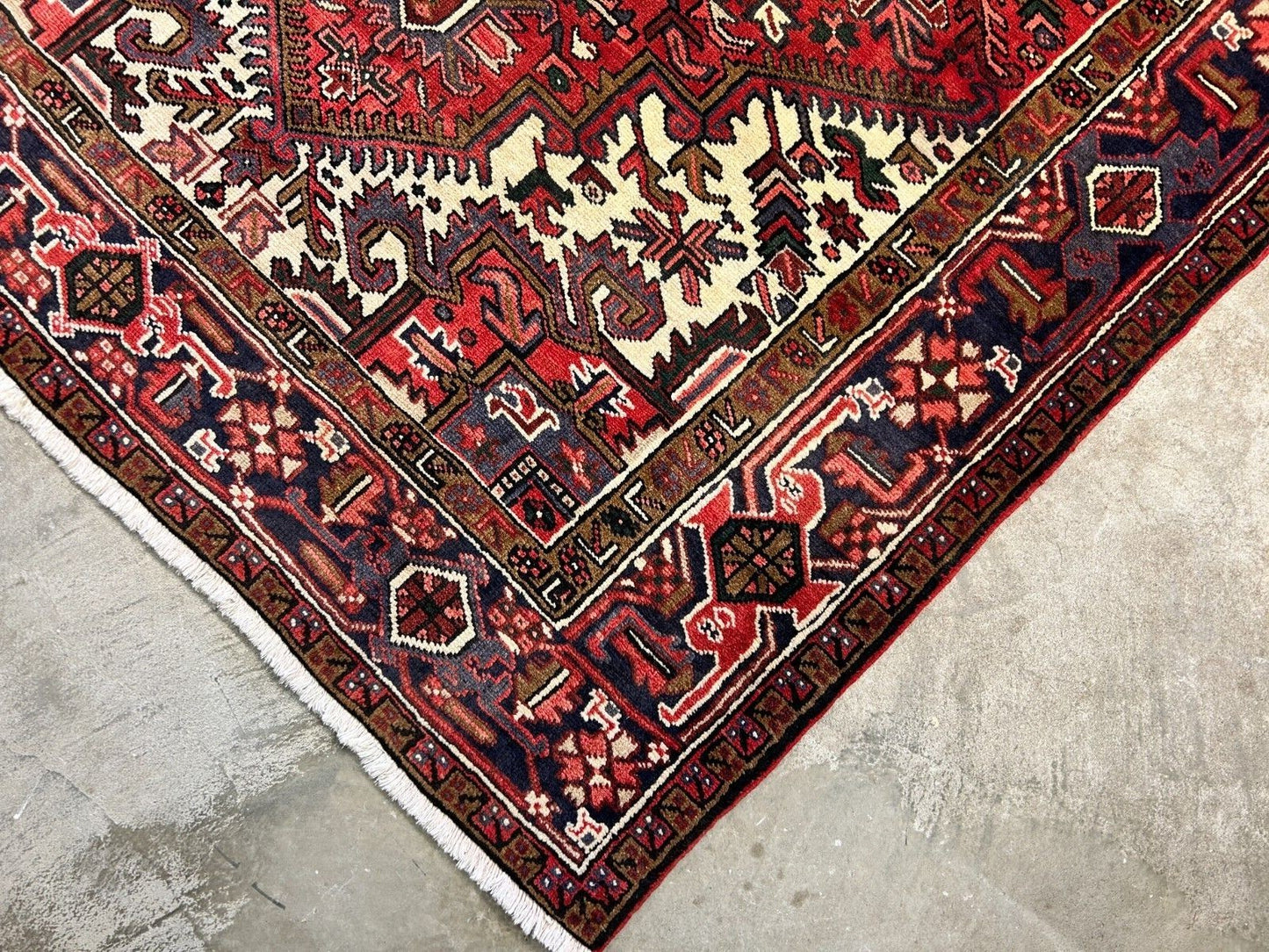 6'7" x 10'4" One-of-a-kind 100% Wool Pile Herize Area Rug - Handamade Carpet