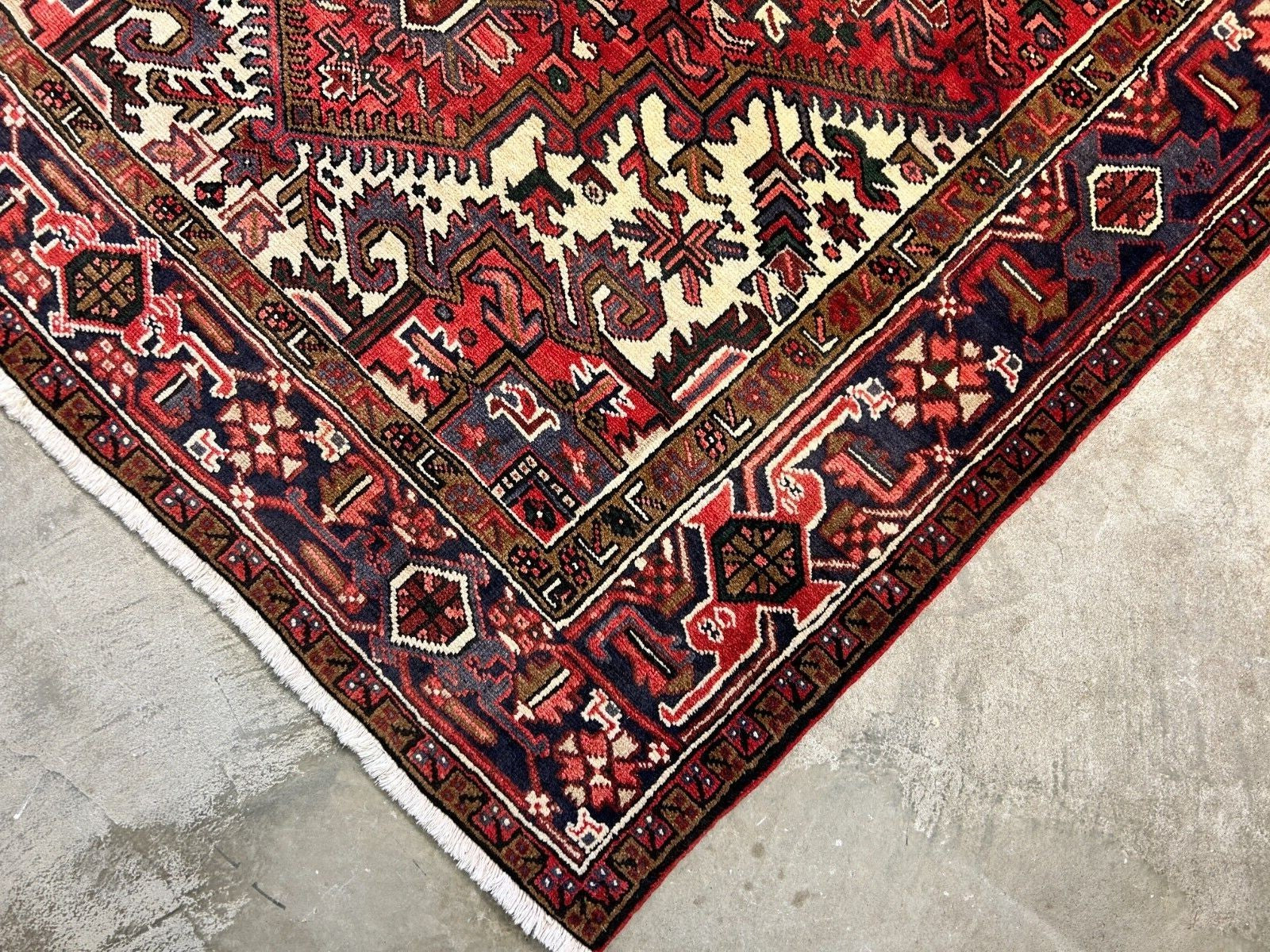 6'7" x 10'4" One-of-a-kind 100% Wool Pile Herize Area Rug - Handamade Carpet