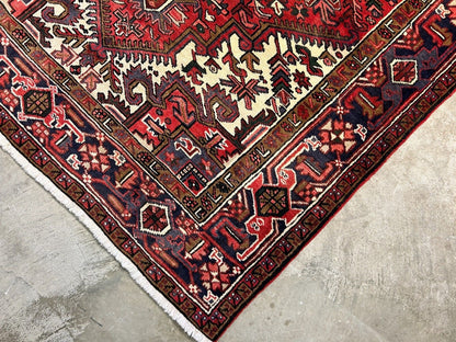 6'7" x 10'4" One-of-a-kind 100% Wool Pile Herize Area Rug - Handamade Carpet