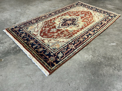 3’1"x5’1" Hand-Knotted 100% Wool Indoserapi Area Rug - Carpet