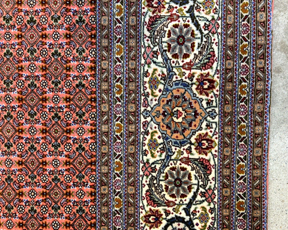 6'10"x10'1" Fine Hand-Knotted Wool & Silk Blend Tabrize Mahi Carpet - Area Rug