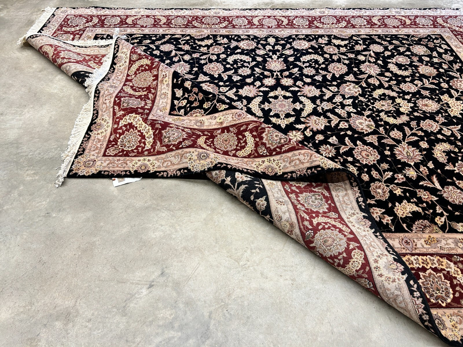 8'6"x11'6" Hand-Knotted Wool & Silk Pile Sinopersian Carpet - Area Rug