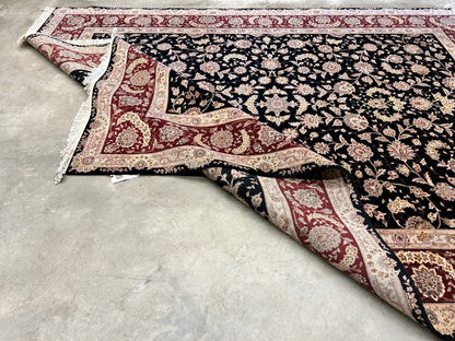 8'6"x11'6" Hand-Knotted Wool & Silk Pile Sinopersian Carpet - Area Rug