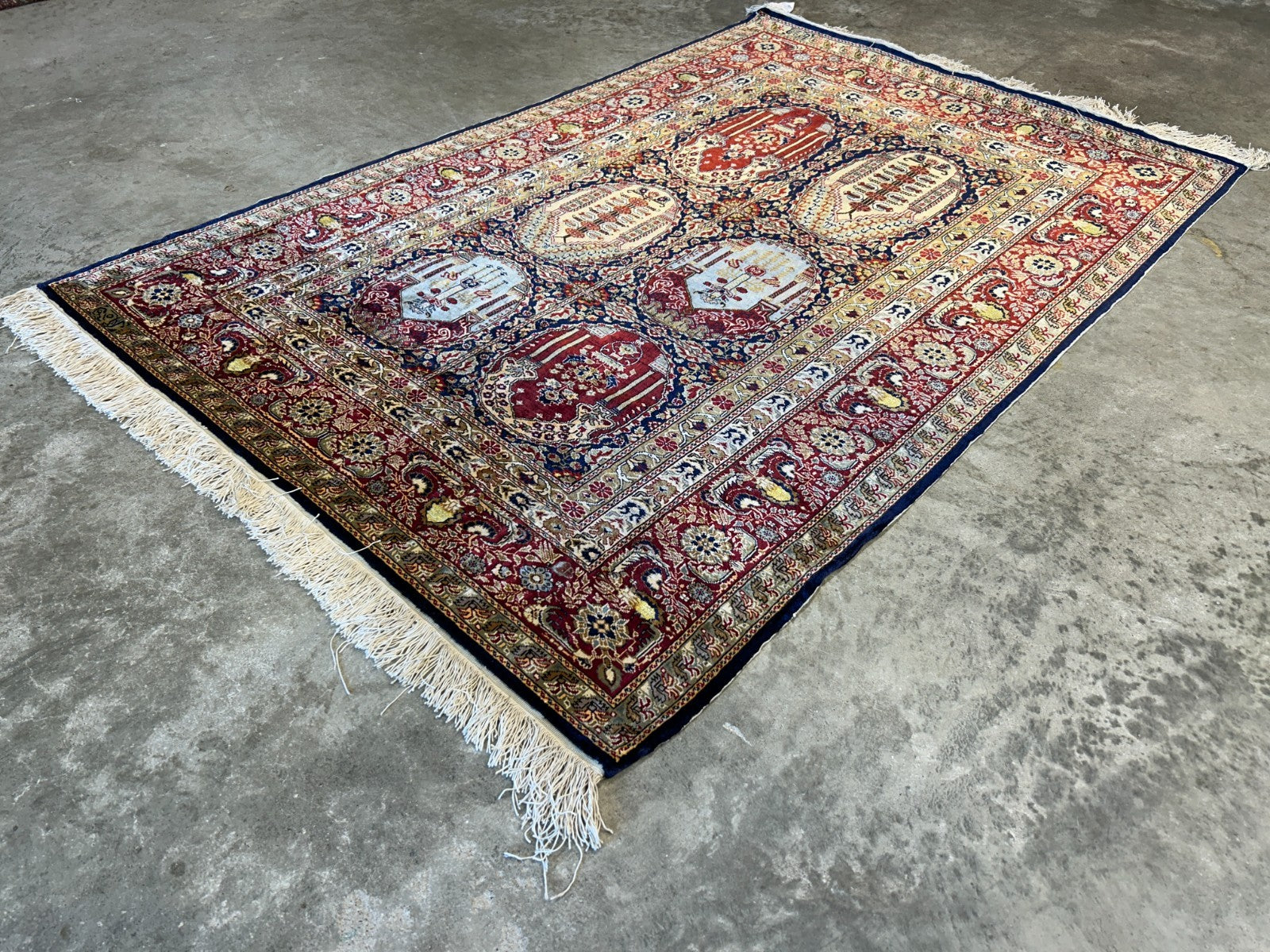 3'x4'5" Exquisite Fine Hand-Knotted 100% Silk Hereke Area Rug