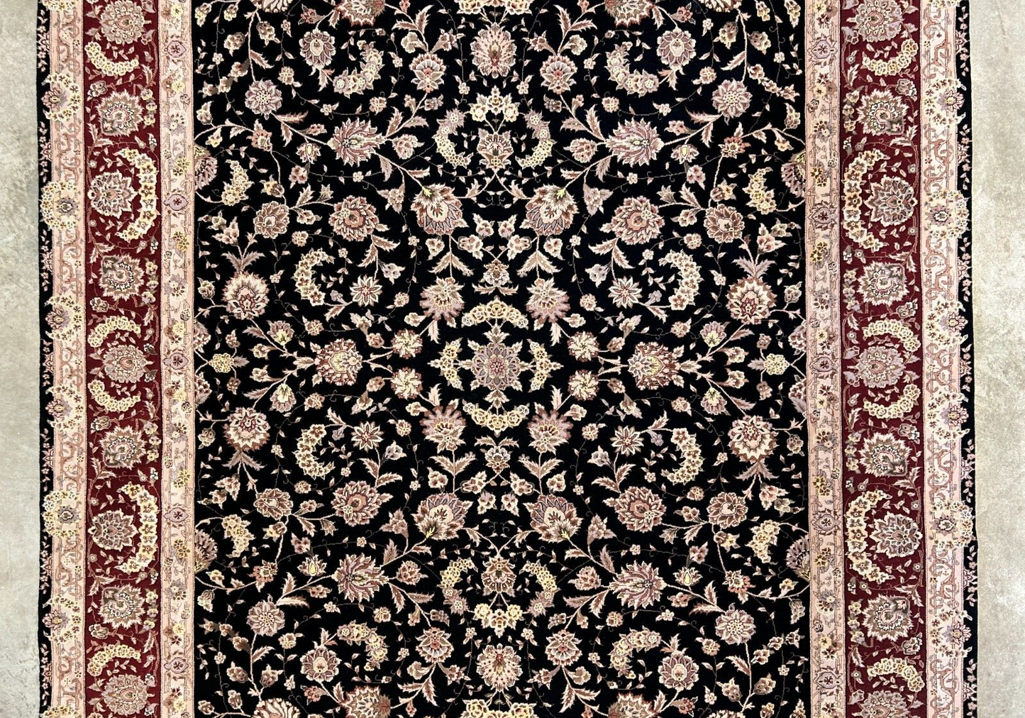 8'6"x11'6" Hand-Knotted Wool & Silk Pile Sinopersian Carpet - Area Rug