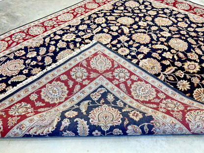 9' x 12' Hand-Knotted 100% Wool Carpet - Indian Agra Area Rug
