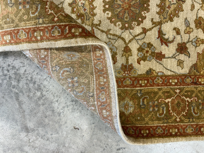 4'2"x6' Fine Hand-Knotted 100% Wool Pile All-Over Area Rug - Carpet