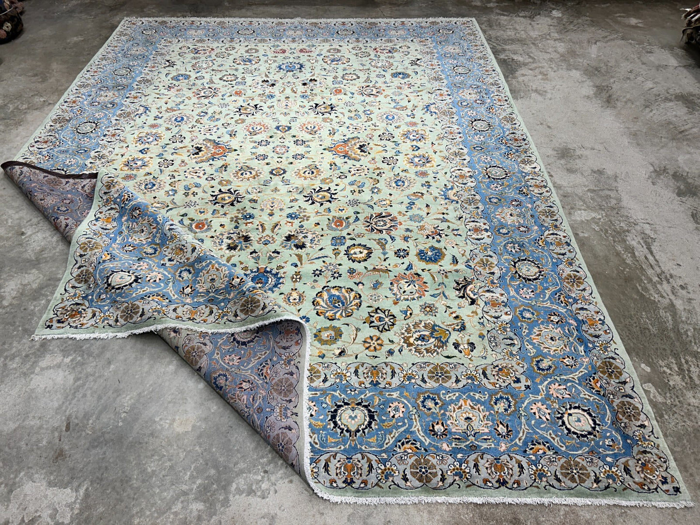 10'6"x14'6" Hand-Knotted 100% Wool Pile Kashane Rug