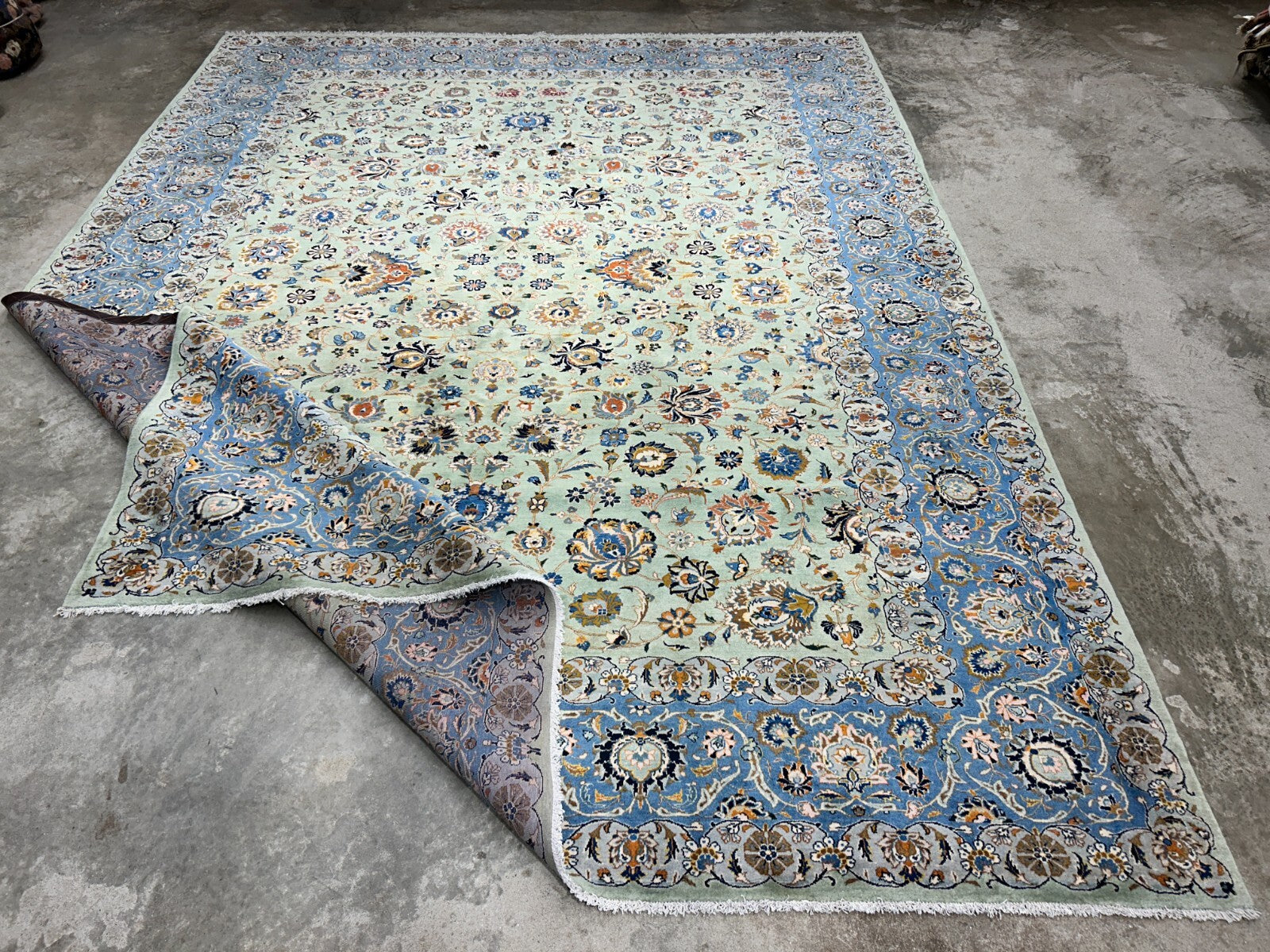 10'6"x14'6" Hand-Knotted 100% Wool Pile Kashane Rug