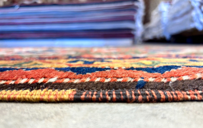 Collector Item -  3'4"x5'6" Antique Hand-Knotted 100% Wool Pile Kazak Rug